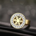 CACANA High Quality Fashion Crystal Pretty Snowflake Classical Stainless Steel Rings For Women Jewelry Gift R203