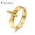 CACANA Stainless Steel Rings For Women Golden Frosted Lightning Engagement Fashion Jewelry Rings